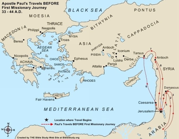 Map of Caesarea and Tarsus