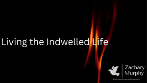 fire with black background and text that states living the indwelled life
