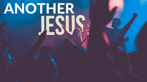 people at worship concert with text of video "another Jesus"